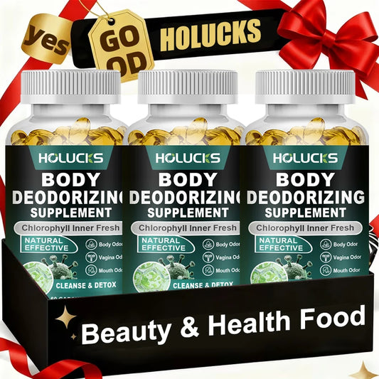Chlorophyll Capsules Supplement, Body Deodorizing & Internal Cleanse, Support Digestion, Gut & Skin Health, Energy Boost