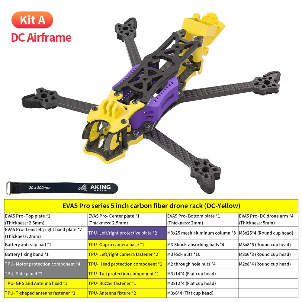 GYFPV 5 Inch DC/XH FPV Drone Frame, Freestyle Racing Quadcopter Support DJI O4 Pro Digital & Analog FPV System