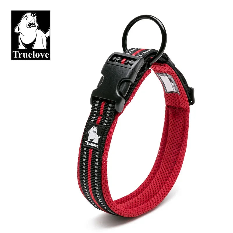 TrueLove Nylon Pet Collar Adjustable Padded Reflective Heavy Duty Training