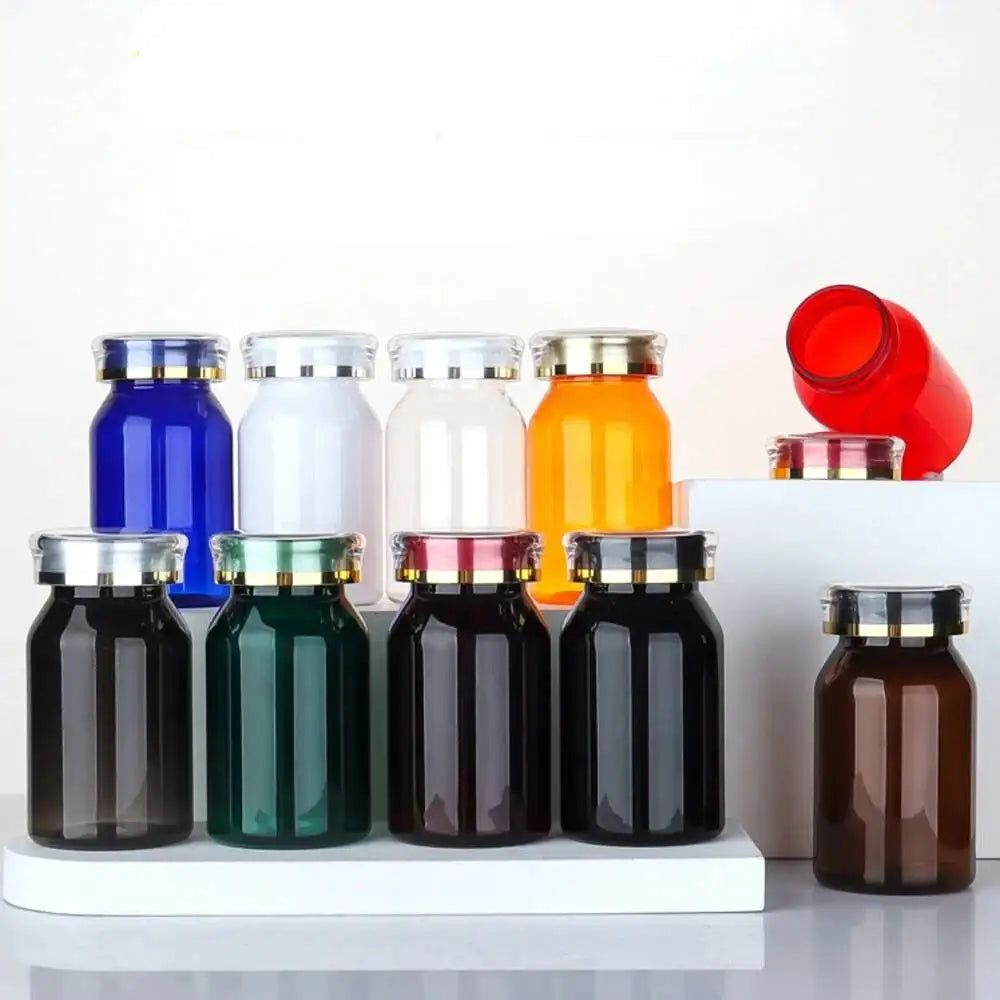 120ml Health Light Proof Empty Medicine Capsule Paket Plastic Jars Tiny Bottles Spice Storage Mini Container  10PCS
