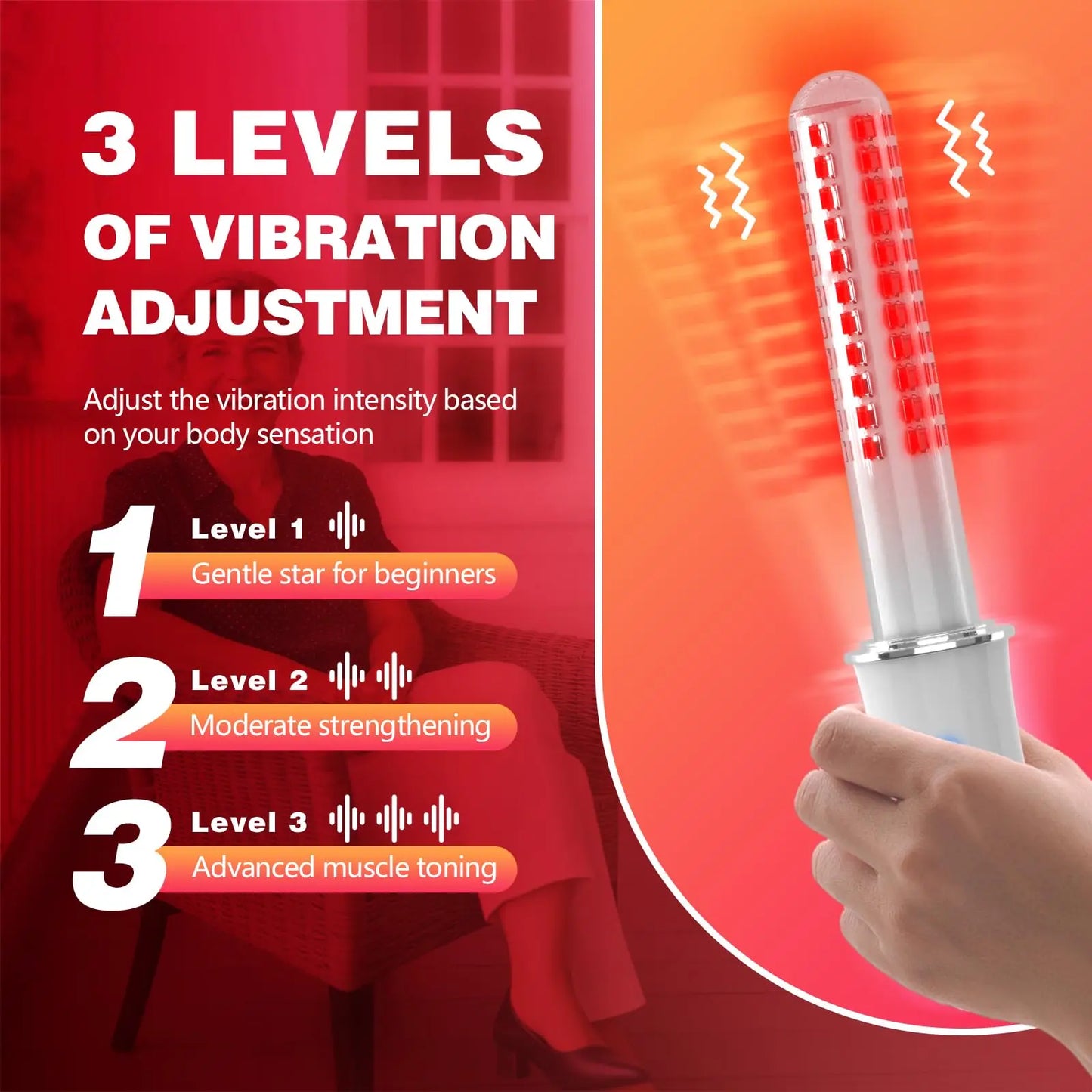 Vaginal Hygiene Care Wand 136 Light Diode Red&Blue Light TherapyDevice for Vaginitis&Incontinence IPX5 Waterproo Female Vaginal Health Device Intimate Red&Blue Light Device Reduces Inflammation&Promotes Women's Health PH Bala