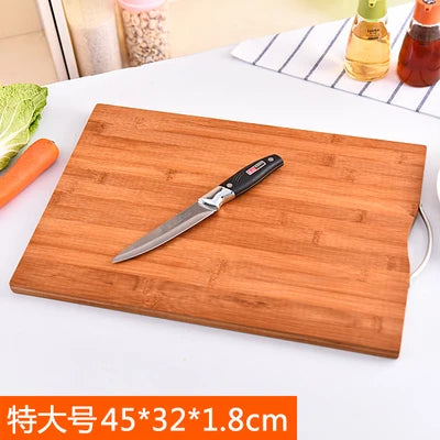 Thick Food Grade Bamboo Cutting Board with Handle, Health Classification Fruit Vegetable Chopping Block for Kitchen Cooking