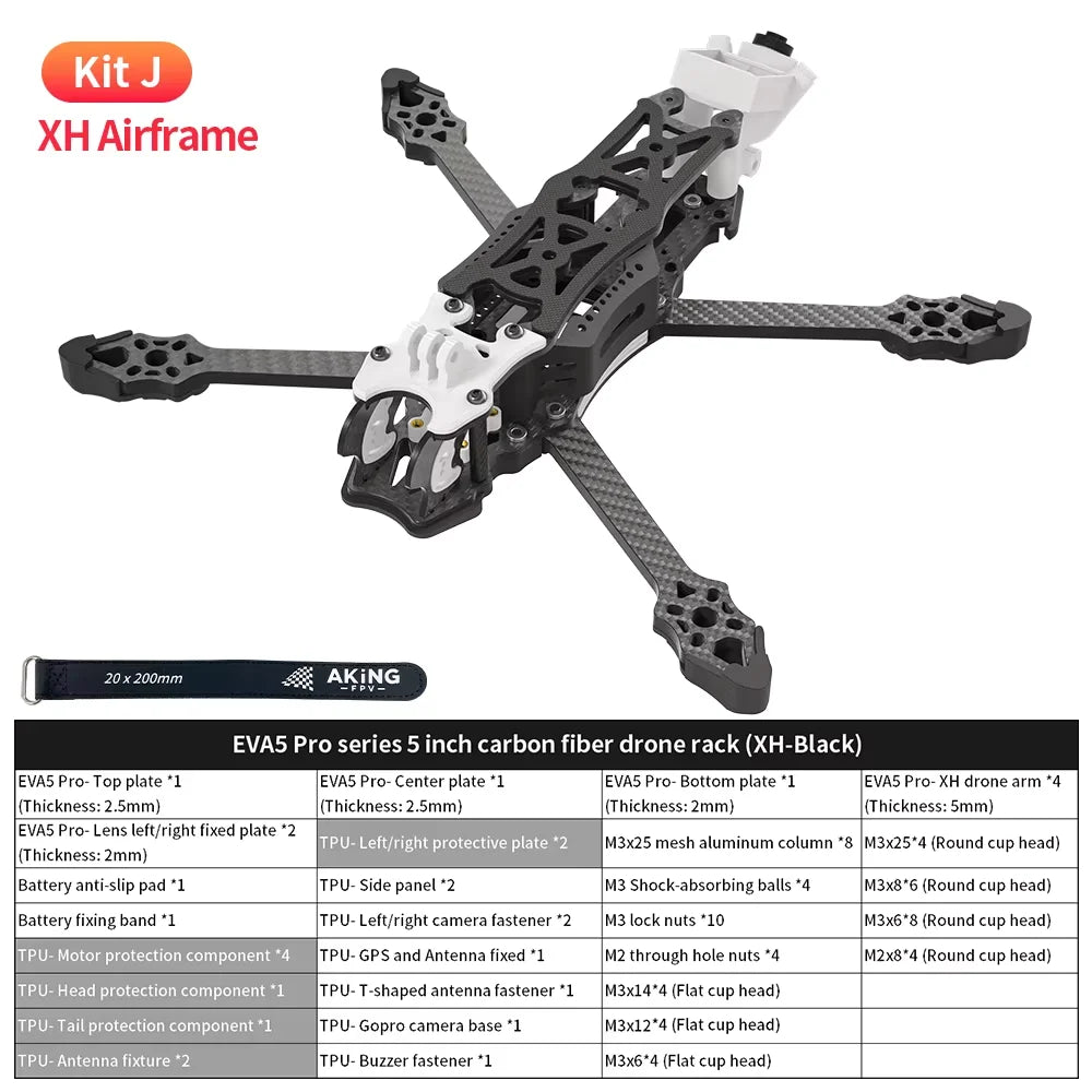 GYFPV 5 Inch DC/XH FPV Drone Frame, Freestyle Racing Quadcopter Support DJI O4 Pro Digital & Analog FPV System