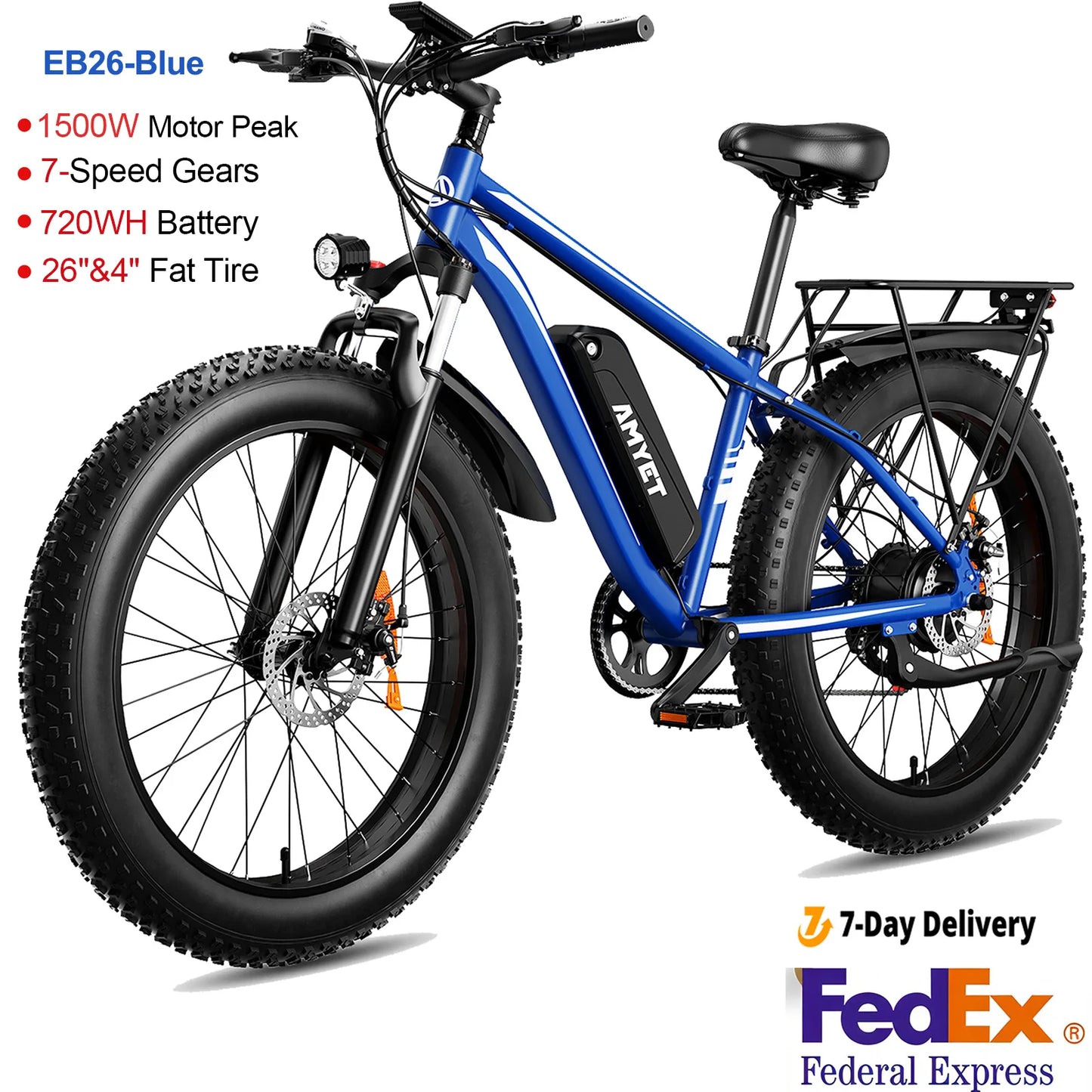 AMYET EB26 Electric Bike for Adults 1500W 720Wh EBike