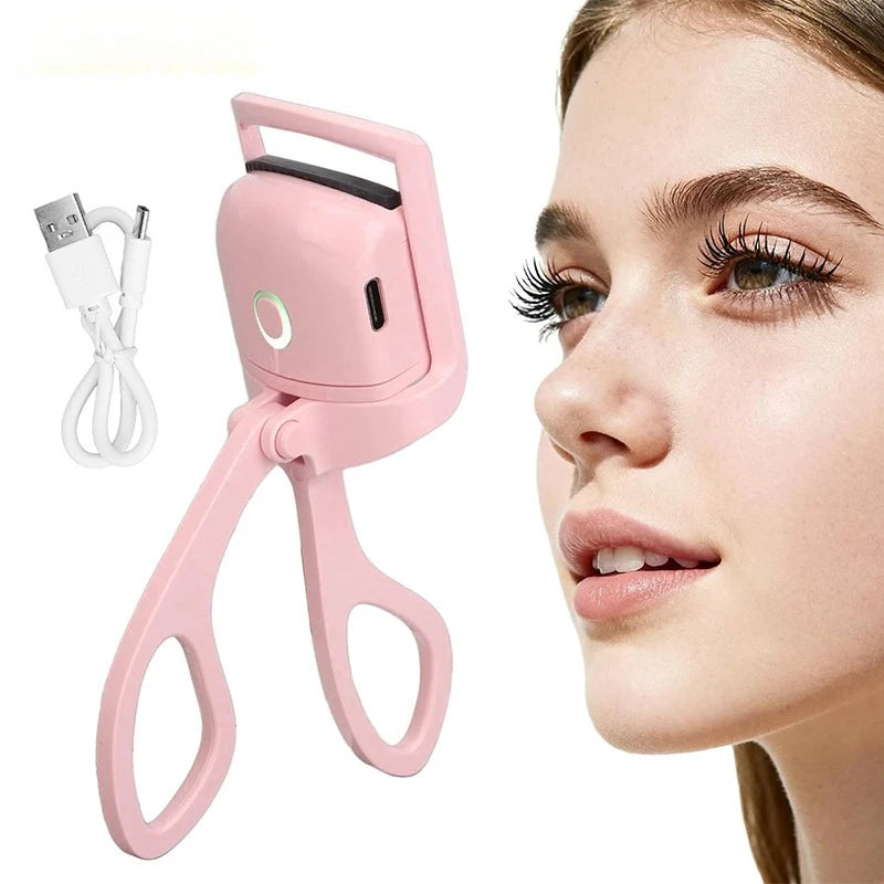 USB Rechargeable Heated Eyelash Curler with LCD Display Portable Makeup Tool Beauty and Health
