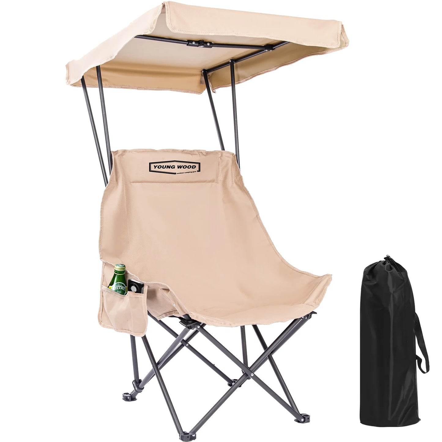 GERC Foldable Lightweight Oversized Camping Chair With Shade Canopy