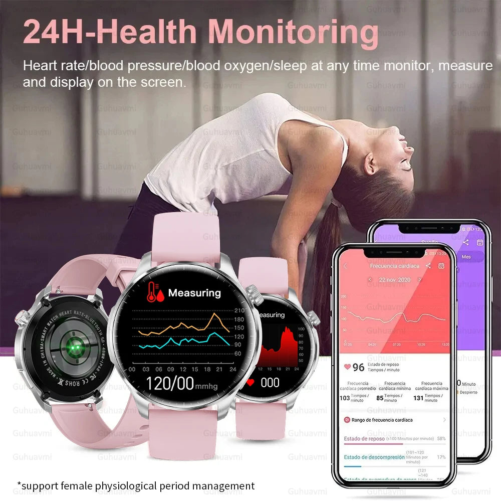 2026New NFC Luxury Smart Watches Bluetooth Call Voice Assistant Women Watch Health Monitor Sports Smartwatch Men For Android IOS