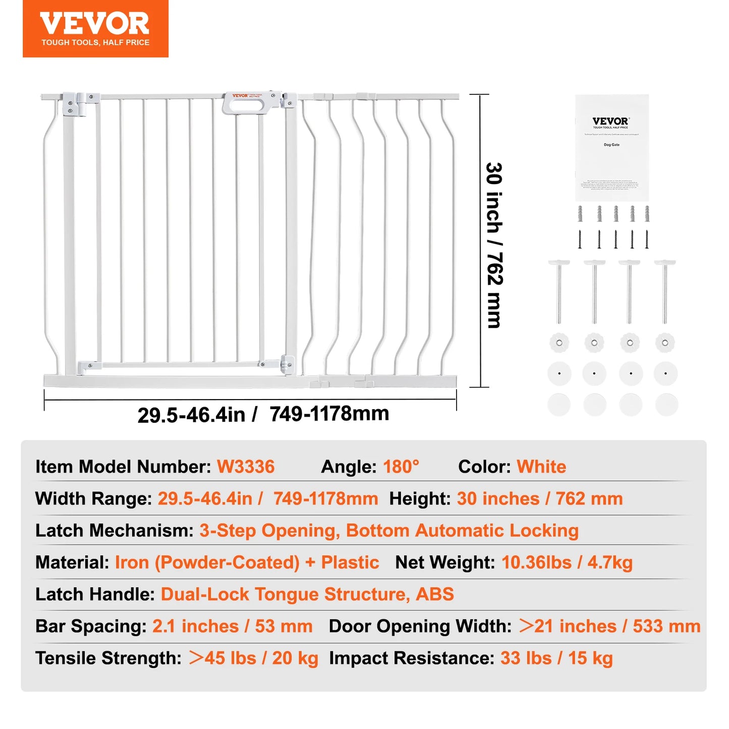 SucceBuy Baby Gate Walk-Through Pressure Mount for Pets and Kids