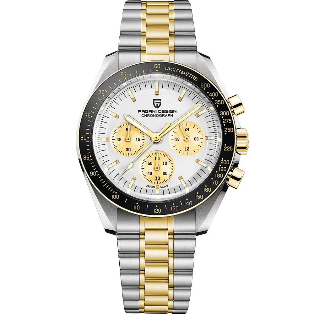 PAGANI DESIGN Luxury Quartz Chronograph Watch With Auto Date Sapphire