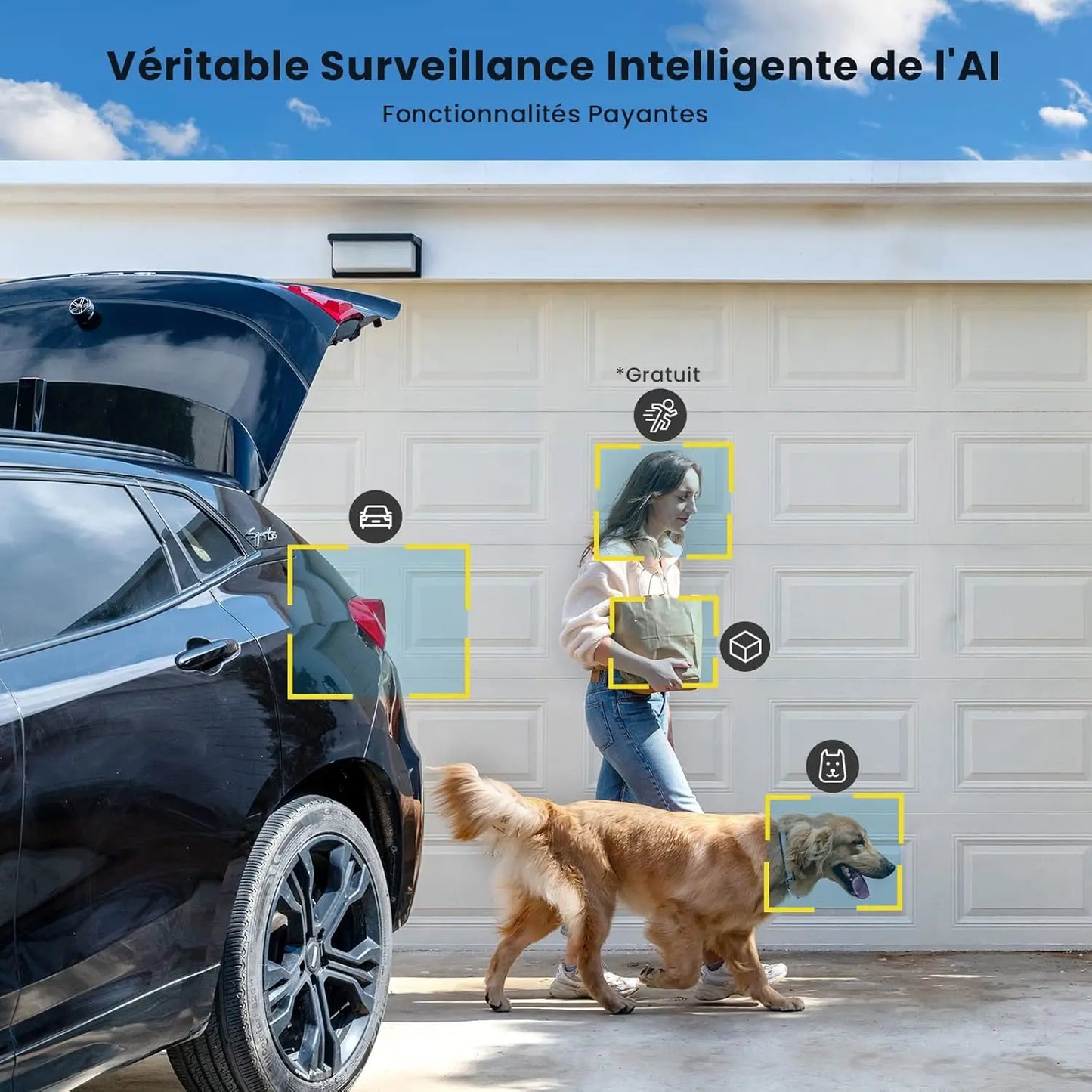 IEGEEK 5MP Wireless Outdoor WiFi Surveillance Camera Solar 360 Degree