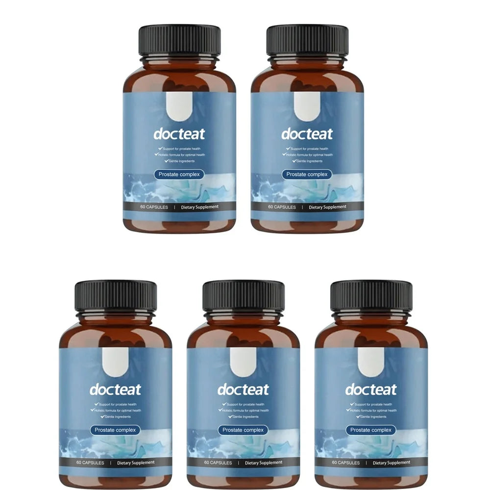 Docteat Prostate Complex Capsules Support Prostate Health and Urine Flow with Herbal Saw Palmetto and Pygeum, 60 Capsules