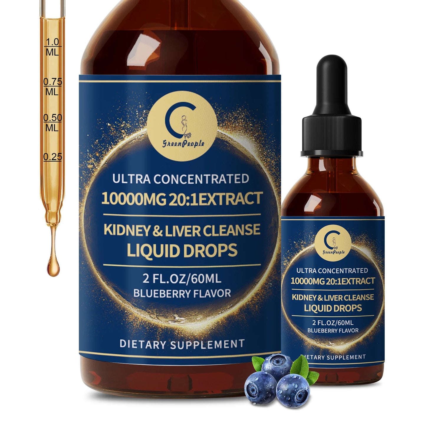 GP Greenpeople Kidney & Liver Cleanse Liquid Drop Milk Thistle & Artichoke Support Prostate and Bladder Health Liver Detox