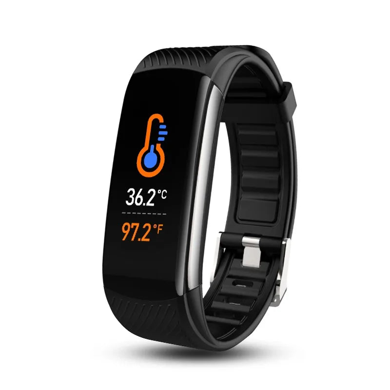 Measuring Body Temperature Blood Pressure Heart Rate Blood Oxygen Sleep Exercise Step Count Health Monitoring Smart Wristband