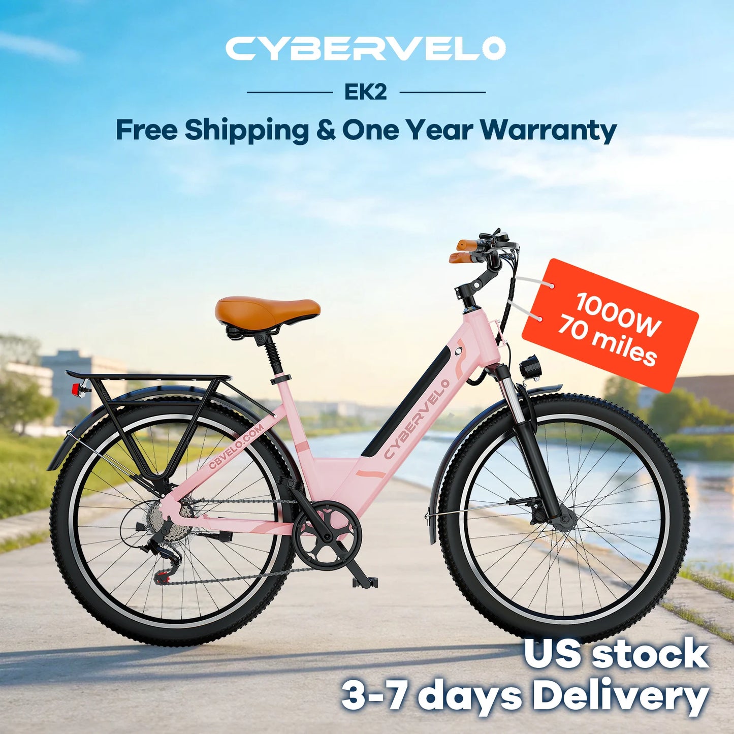 CYBERVELO EK2 1000W Electric Bike With Removable Battery