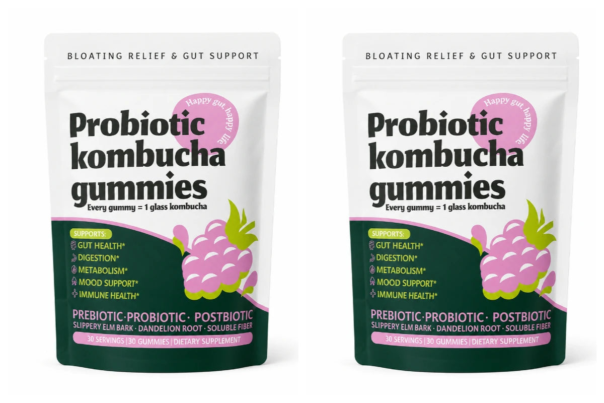 Probiotic Kombucha Gummies Every Gummy 1 Glass Kombucha Prebiotic Postbiotic Digestive Gut Health Vegan Berry Bliss 30 Gummies