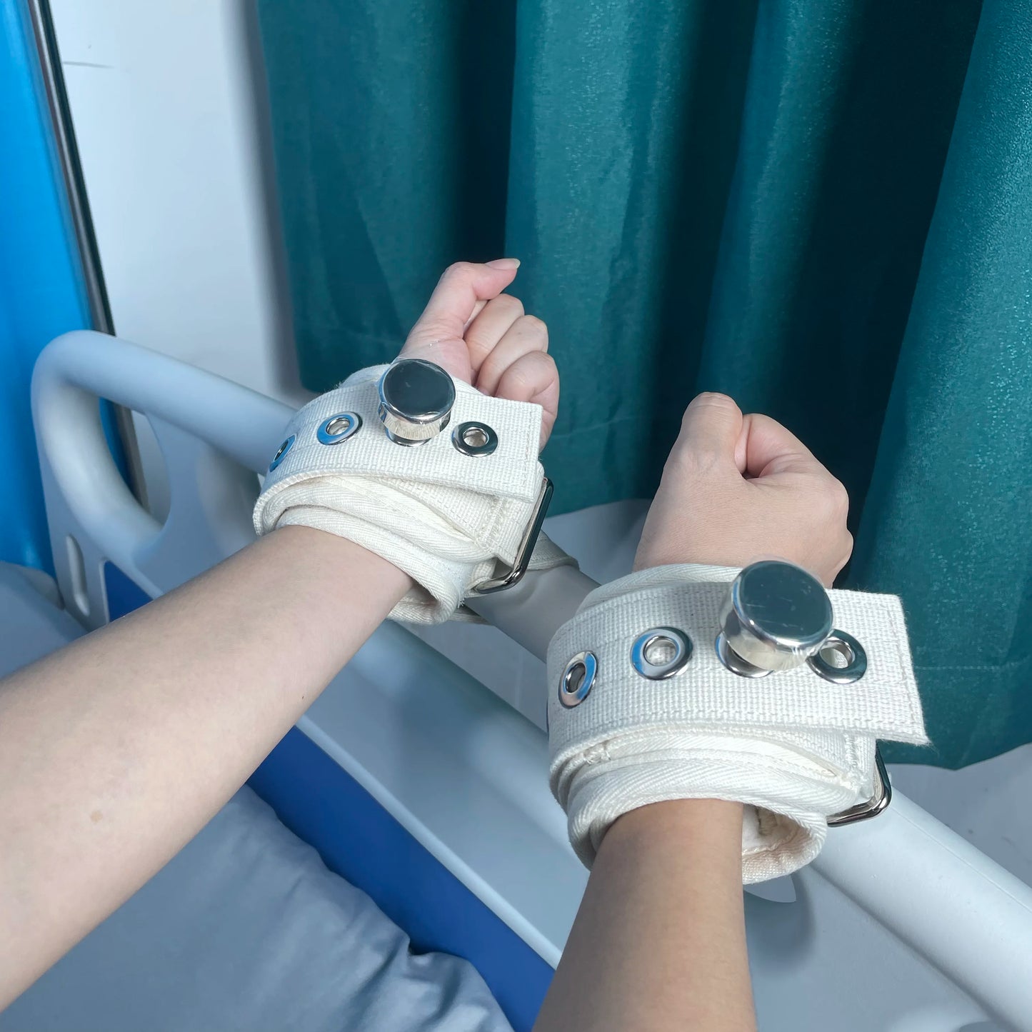 Medical Restraint Soft Wrist Strap with Cotton Lining, Limb Restraint Belt Beige, Mental Agitated Patient Safety