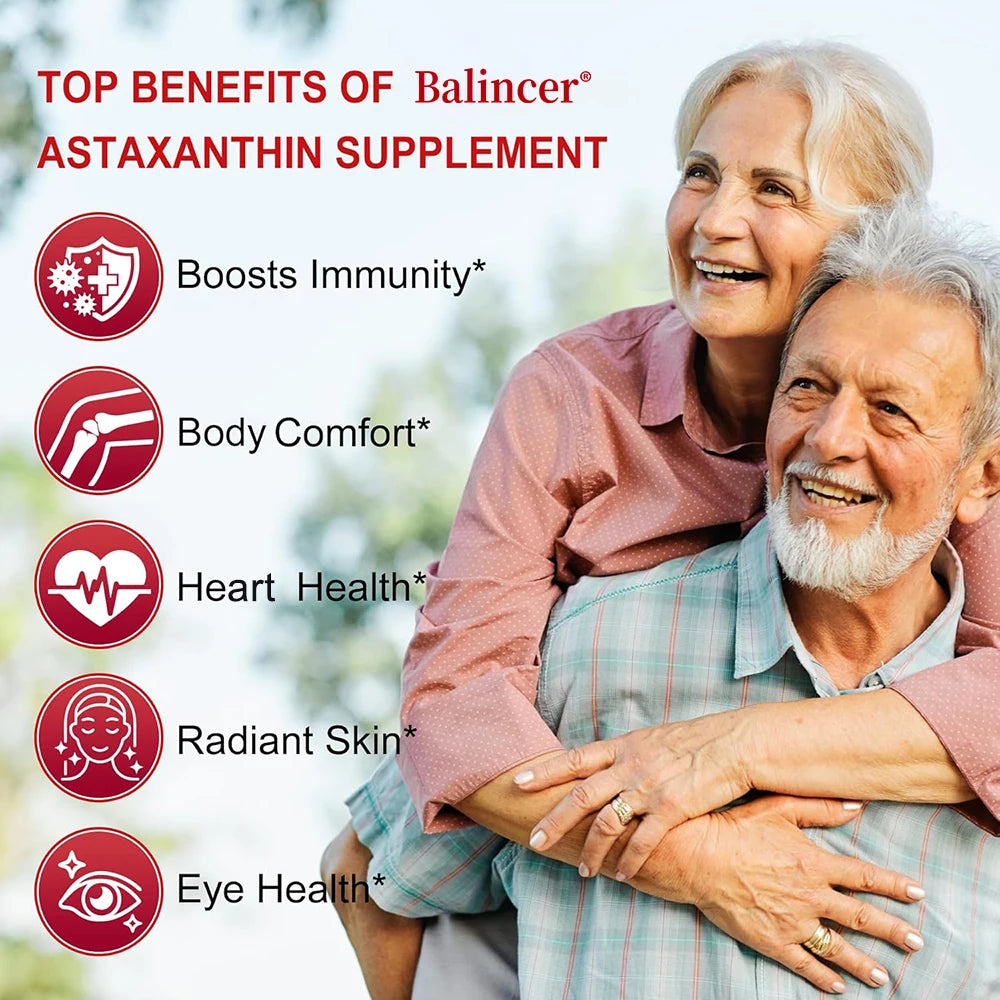 Natural Astaxanthin 12 Mg - Supports Eye, Skin, Joint, Heart and Immune Health, Antioxidant, Non-GMO, 120 Capsules