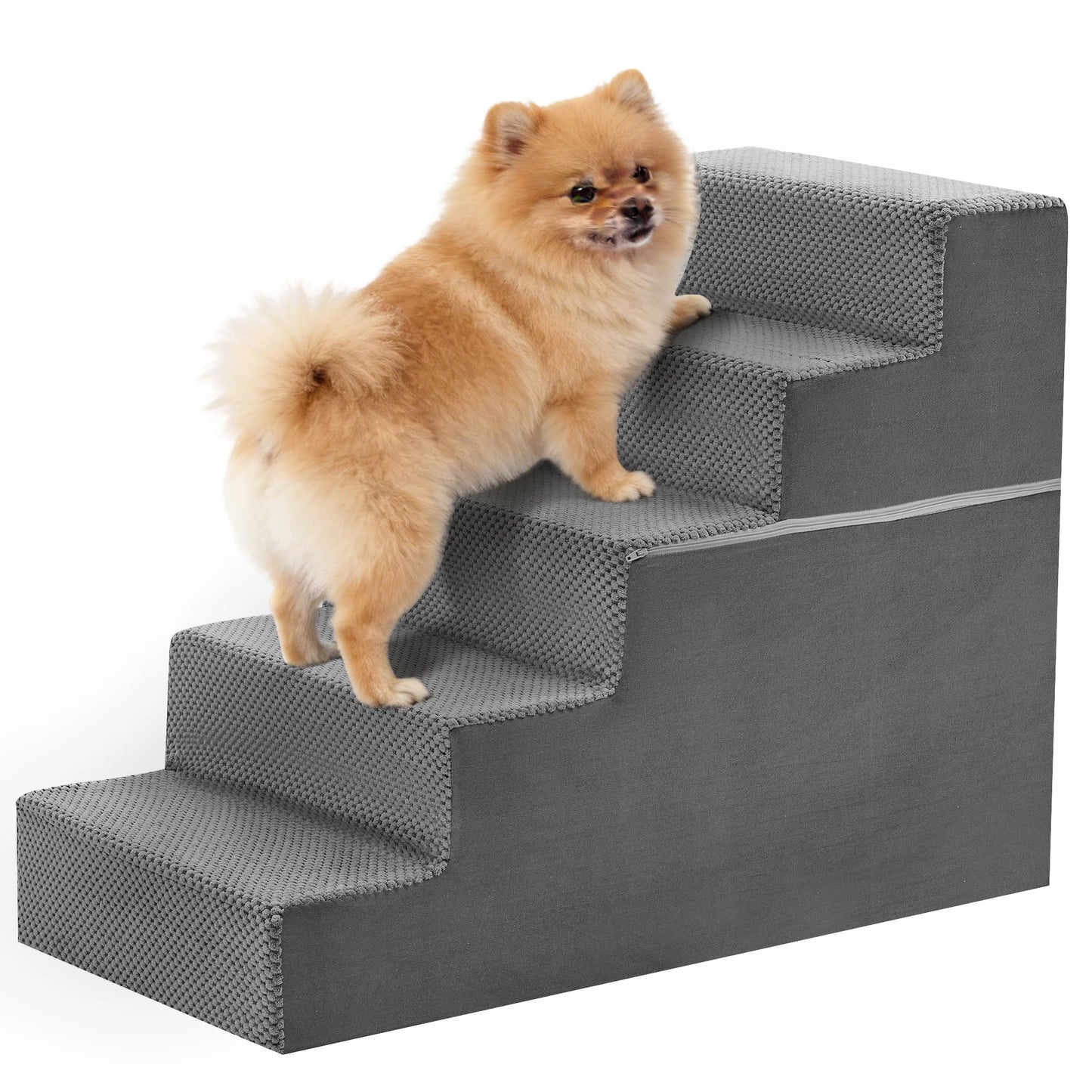 3 To 5 Step Right Angled Foam Dog Stairs Ramp For Small Dogs