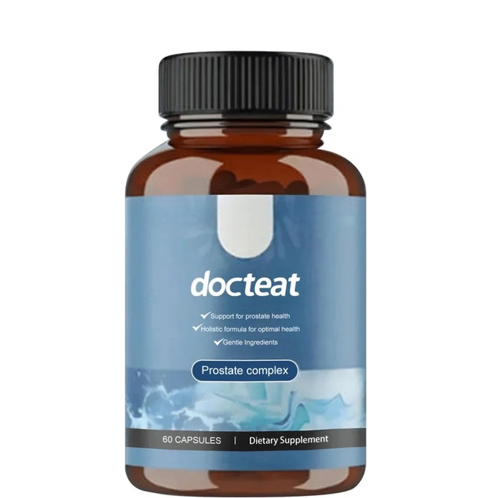 Docteat Prostate Complex Capsules Support Prostate Health and Urine Flow with Herbal Saw Palmetto and Pygeum, 60 Capsules