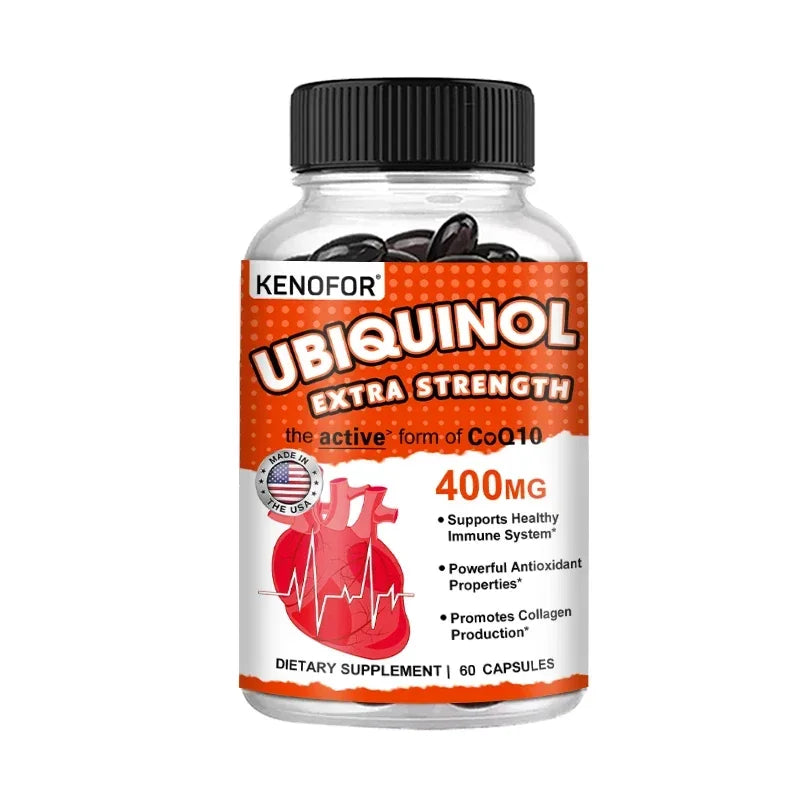 Coenzyme Q10 Supplement Capsules 400mg, Ultra High Absorption CoQ10, Antioxidant Support for Brain, Heart, & Energy Health