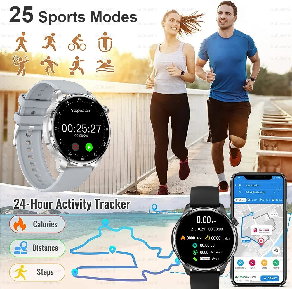 2026New NFC Luxury Smart Watches Bluetooth Call Voice Assistant Women Watch Health Monitor Sports Smartwatch Men For Android IOS