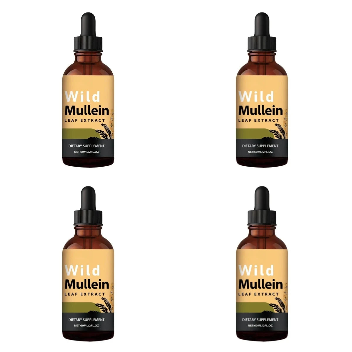 Mullein Drops Respiratory Lung Health Detox with Ginger & Lemon Extract for Smokers - Natural Lung Cleanse Mullein Leaf 60ml