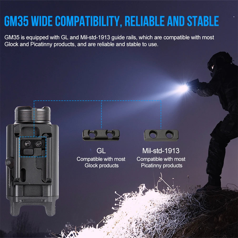 TrustFire GM35 Tactical LED Flashlight for Handgun Rail 1350 Lumens