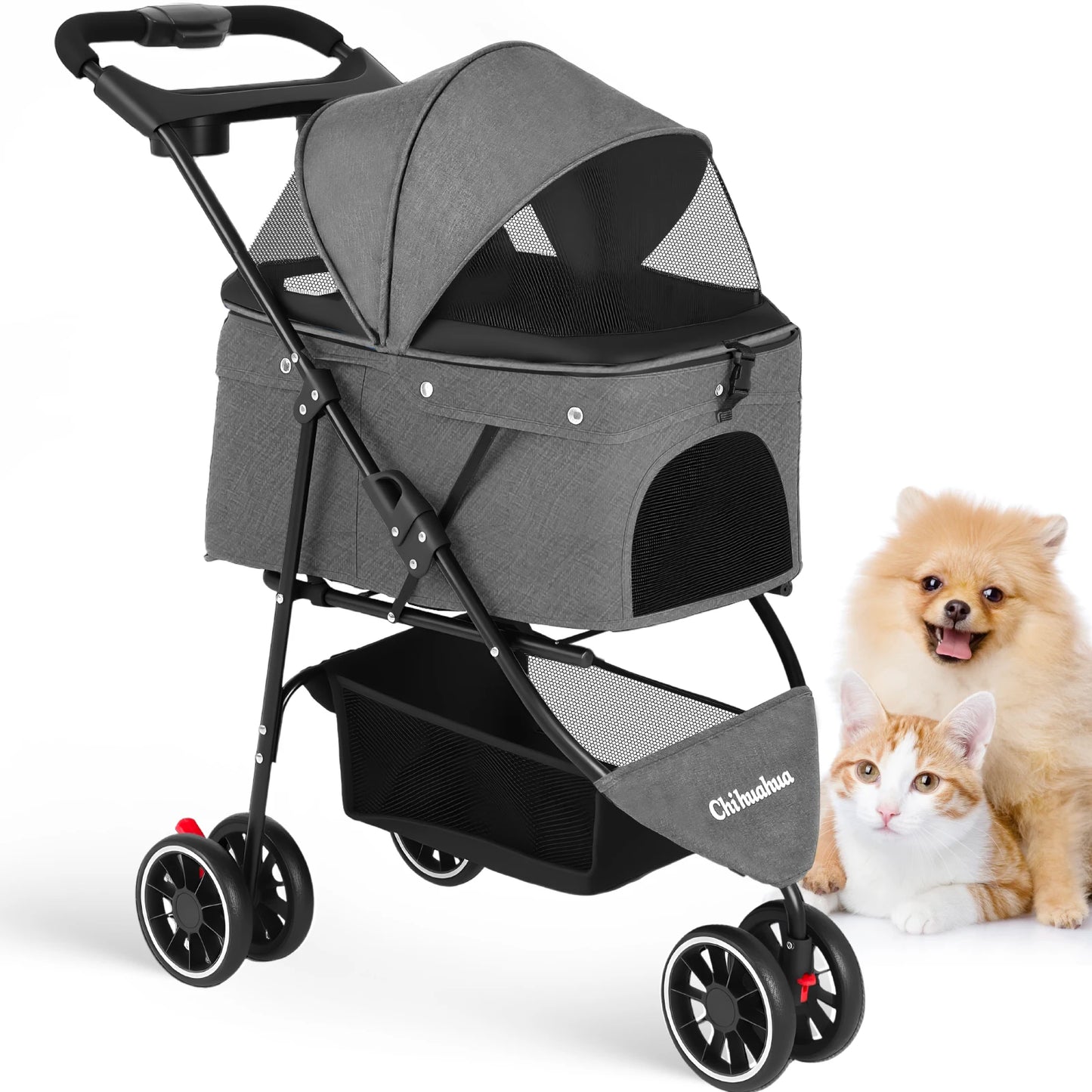 CHIHUAHUA Foldable Pet Stroller For Cats And Small Dogs Portable
