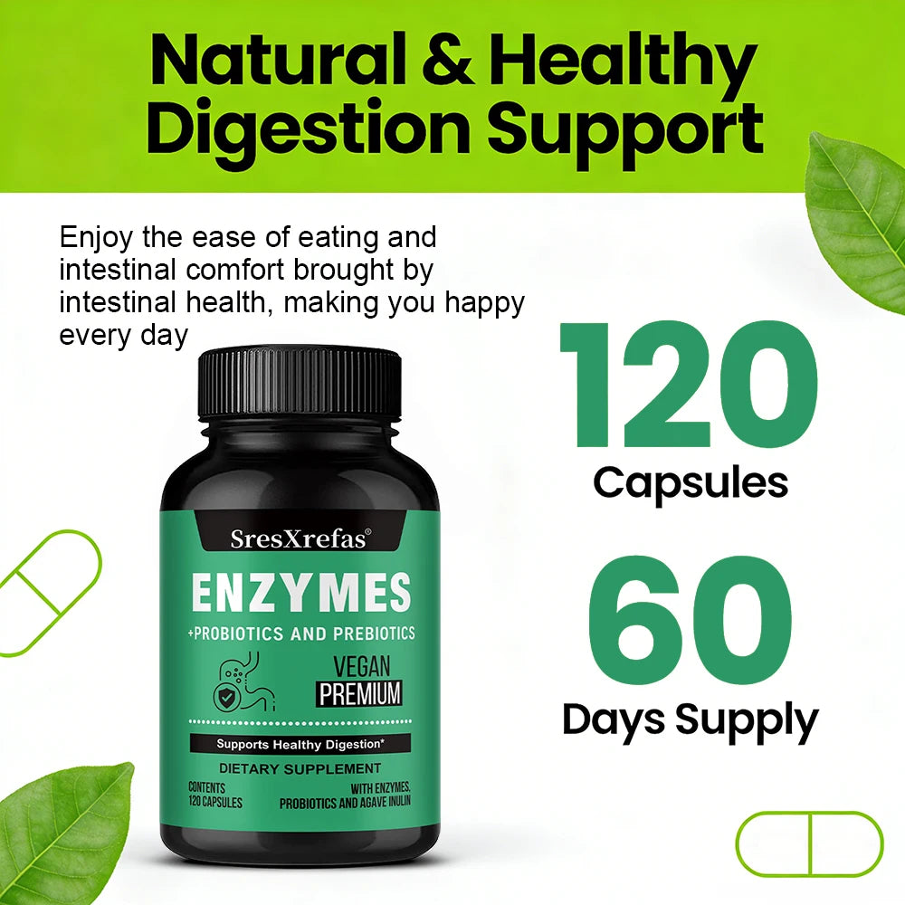 Digestive Enzymes for Bloating & Digestion-with Organic Prebiotics & Probiotics for Gut & Digestive Health, Non-GMO, Gluten Free