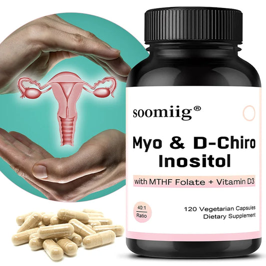 Myo-Inositol + D-Chiro-Inositol Organic Spearmint Capsules, Women's Health Support, Help Maintain Mood Balance, Immune System