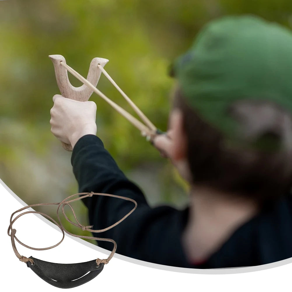 Handmade Leather Shepherd Sling Pouch For Slingshot Outdoor Use
