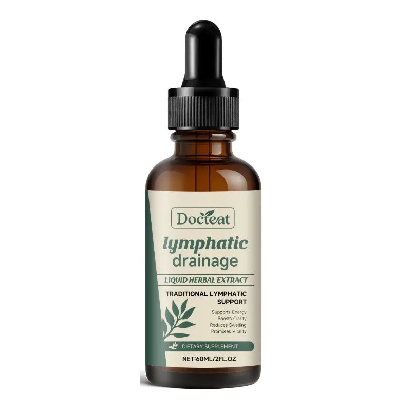 Lymphatic Drainage Drops 60ml Help Bloat Relief Immune System Health Extract with Cleavers Red Clover Stillingia Prickly Ash