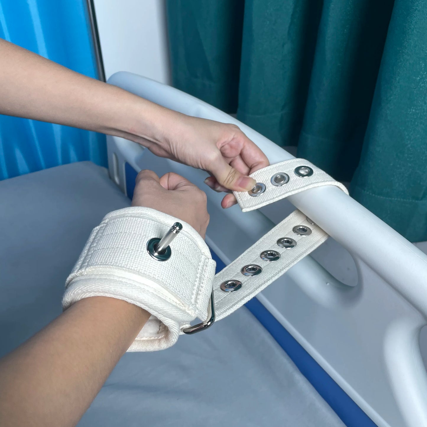 Medical Restraint Soft Wrist Strap with Cotton Lining, Limb Restraint Belt Beige, Mental Agitated Patient Safety