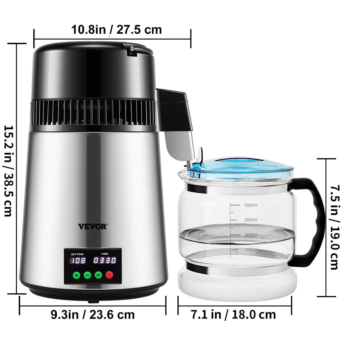 SucceBuy 4L Water Distiller Purifier With 1L/H Distilling