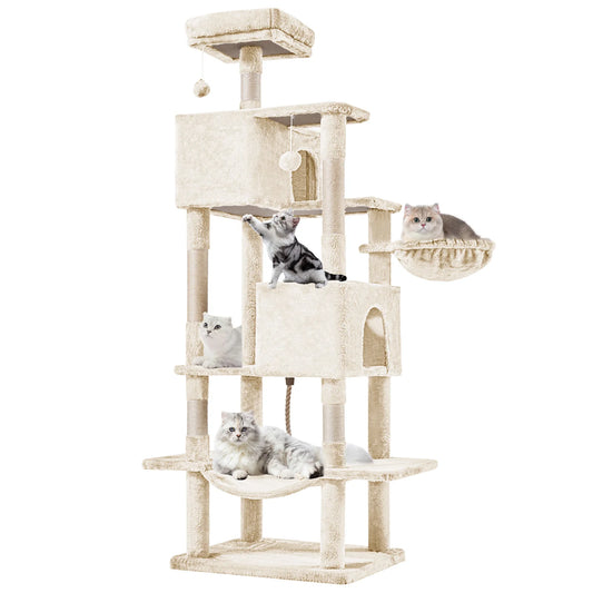 MCQ Cat Tree Tower With Natural Sisal Scratching Posts For Indoor Cats