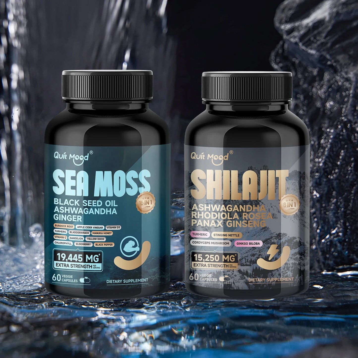 Quit Mood Shilajit Panax Ginseng Ashwagandha Rhodiola Turmeric Capsule