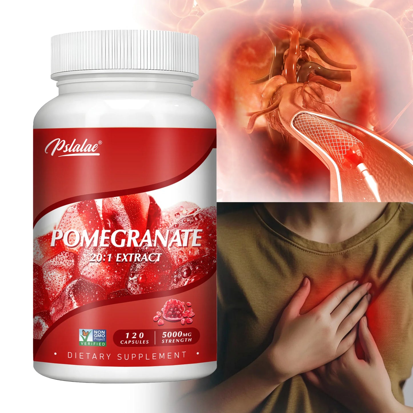 Pomegranate Extract - Strengthens The Immune System, Antioxidant,Supports Cardiovascular Health, for Heart Health Joint Support