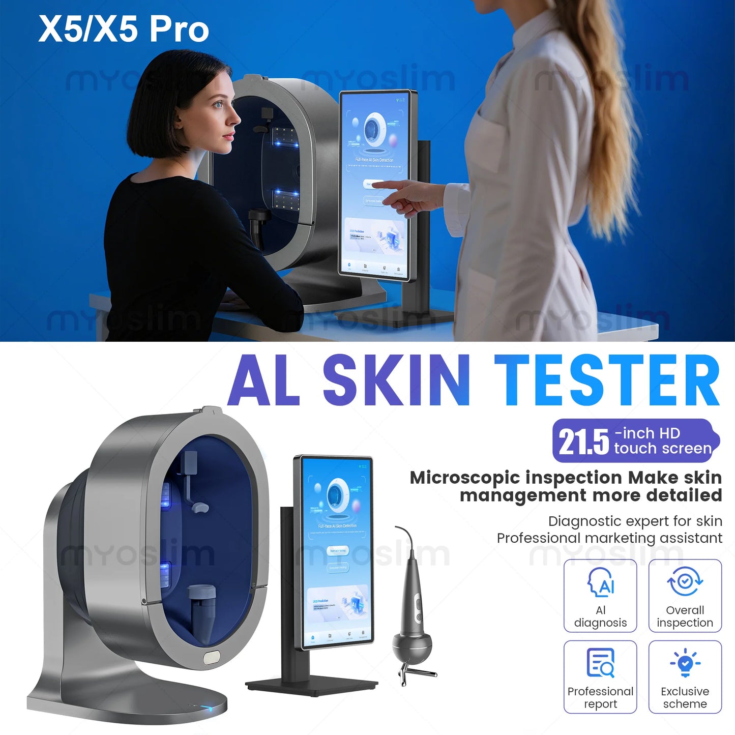 Skin Analyzer AI Magic Mirror 3D Facial Analysis Device