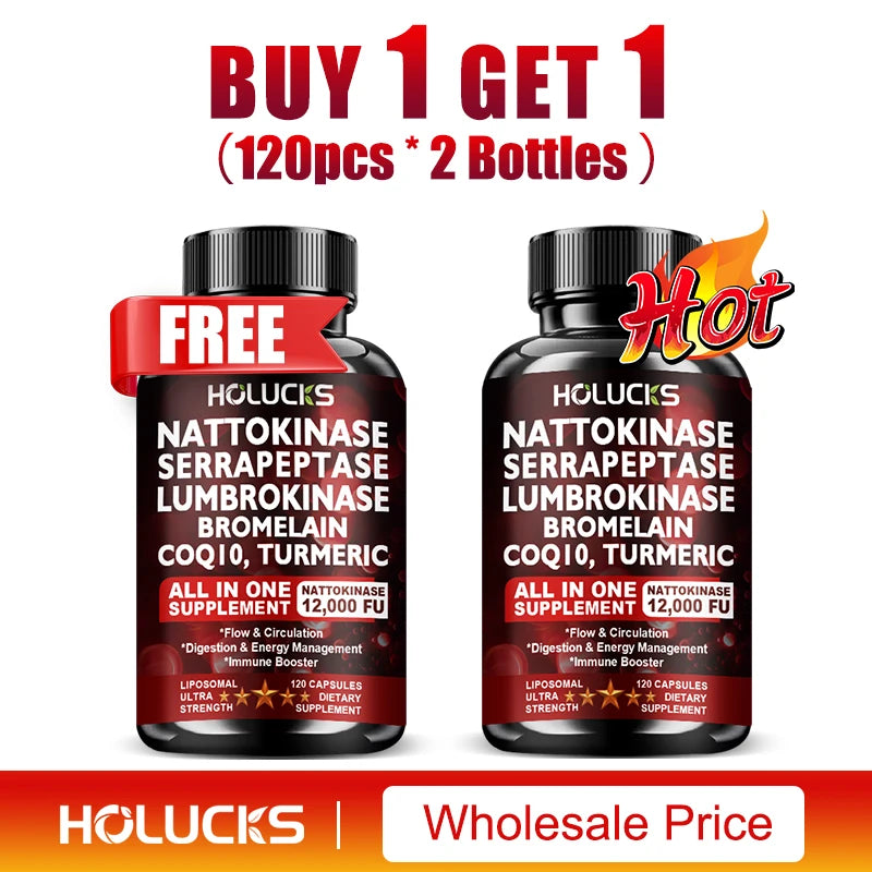 Nattokinase Supplement, Support Cardiovascular and Circulatory Health, Maintains Blood Pressure Balance