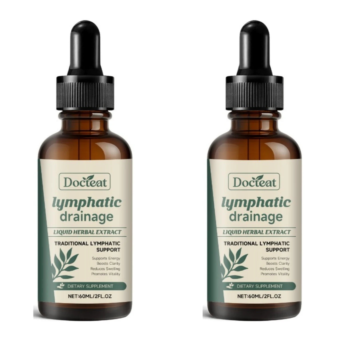 Lymphatic Drainage Drops 60ml Help Bloat Relief Immune System Health Extract with Cleavers Red Clover Stillingia Prickly Ash