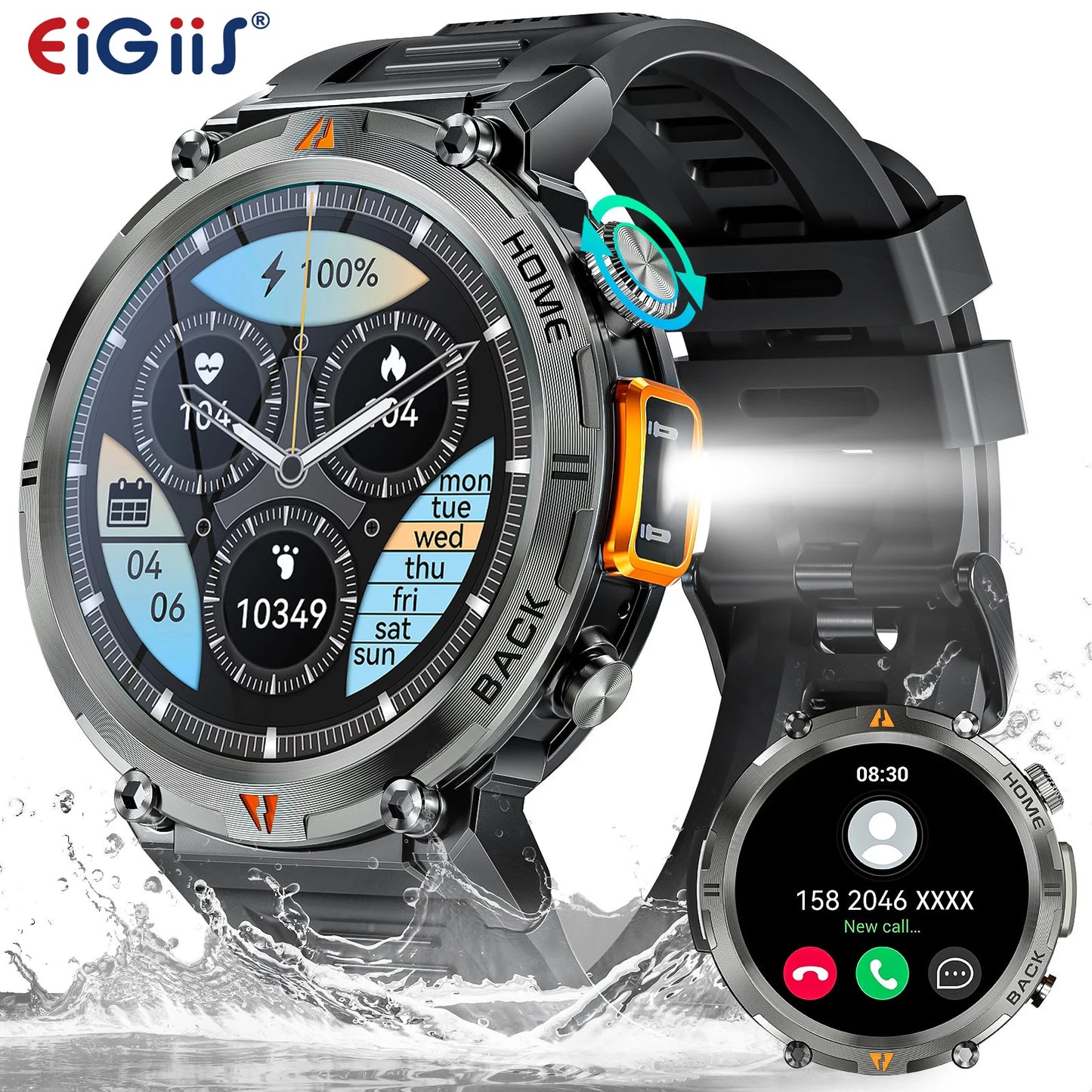 EIGIIS KE3 Bluetooth Call Smartwatch For Men With Touch Screen