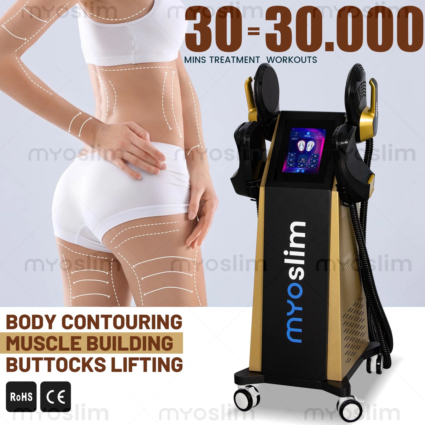 MYOSLIM 6500W EMS Neo RF Body Sculpt Machine Electromagnetic