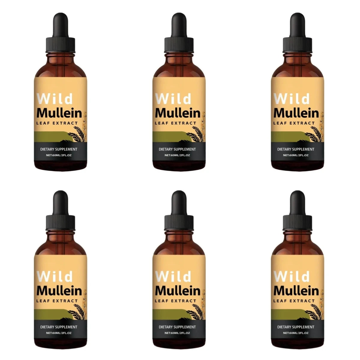 Mullein Drops Respiratory Lung Health Detox with Ginger & Lemon Extract for Smokers - Natural Lung Cleanse Mullein Leaf 60ml