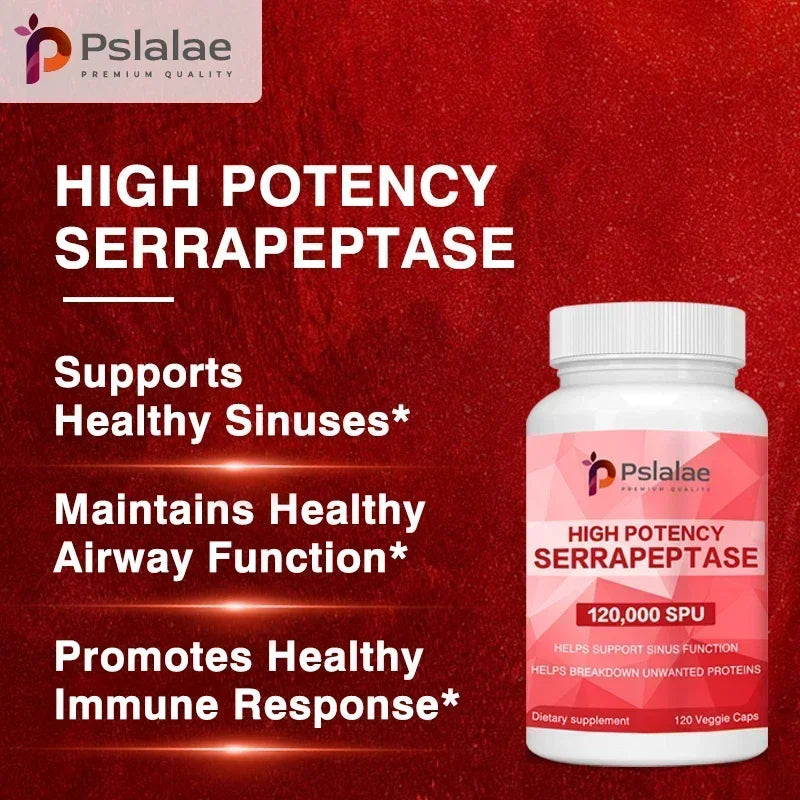 High Potency Serratiopeptidase Capsules - Supports Sinus Health and Airway Function ,and Improves Immunity Supplement