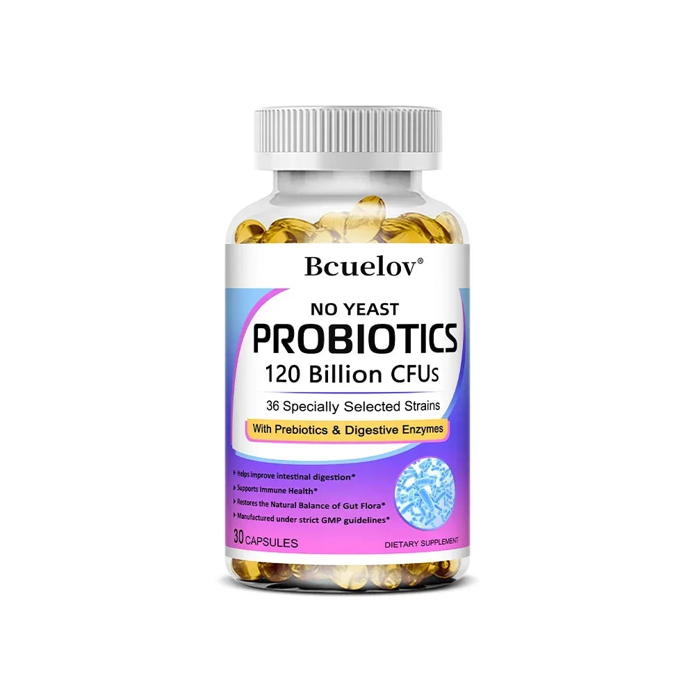 Probiotics 120 Billion CFU with Prebiotics & Digestive Enzymes, Supports Digestion, Gut Flora, Bloating Relief & Immune Health