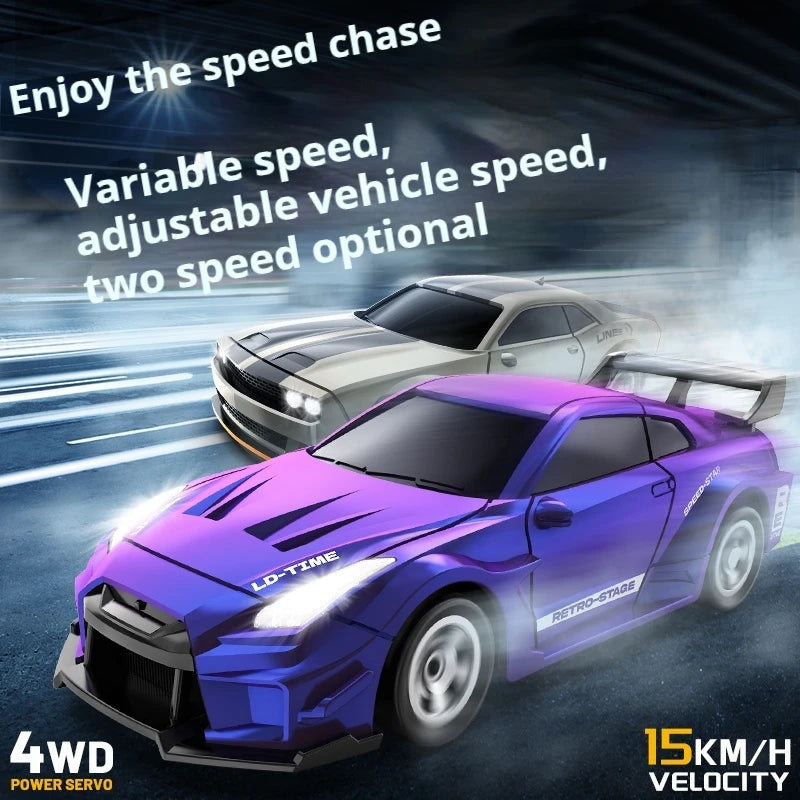 2.4G RC Drift Car 1/64 4WD Remote Control Car High Speed 15KM/H Drive Radio Controlled Mini Racing Car Model Boy Toy Gift