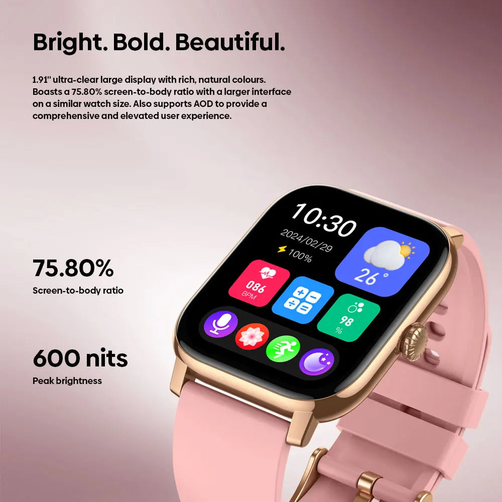 New Zeblaze Btalk Pro Voice Calling Smart Watch 1.91''HD Display Screen Advanced Health Tracking Multiple Sports Mode Smartwatch