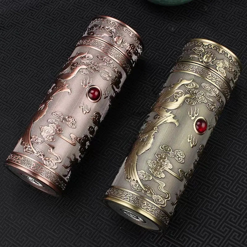 350ML Thermos Cup,999 Silver Plated Inner Liner,Dragon And Phoenix Pattern,Health Care Antibacterial,Gift,High-end Water bottle