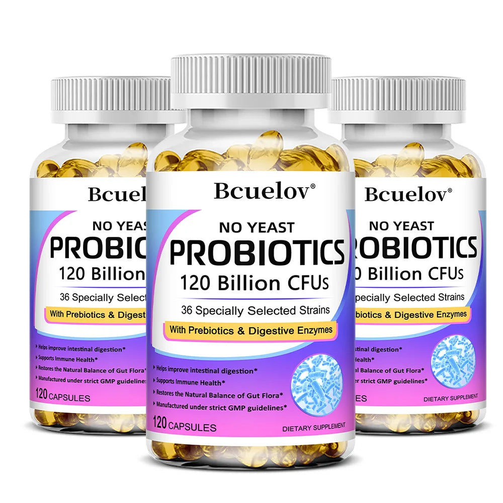Probiotics 120 Billion CFU with Prebiotics & Digestive Enzymes, Supports Digestion, Gut Flora, Bloating Relief & Immune Health