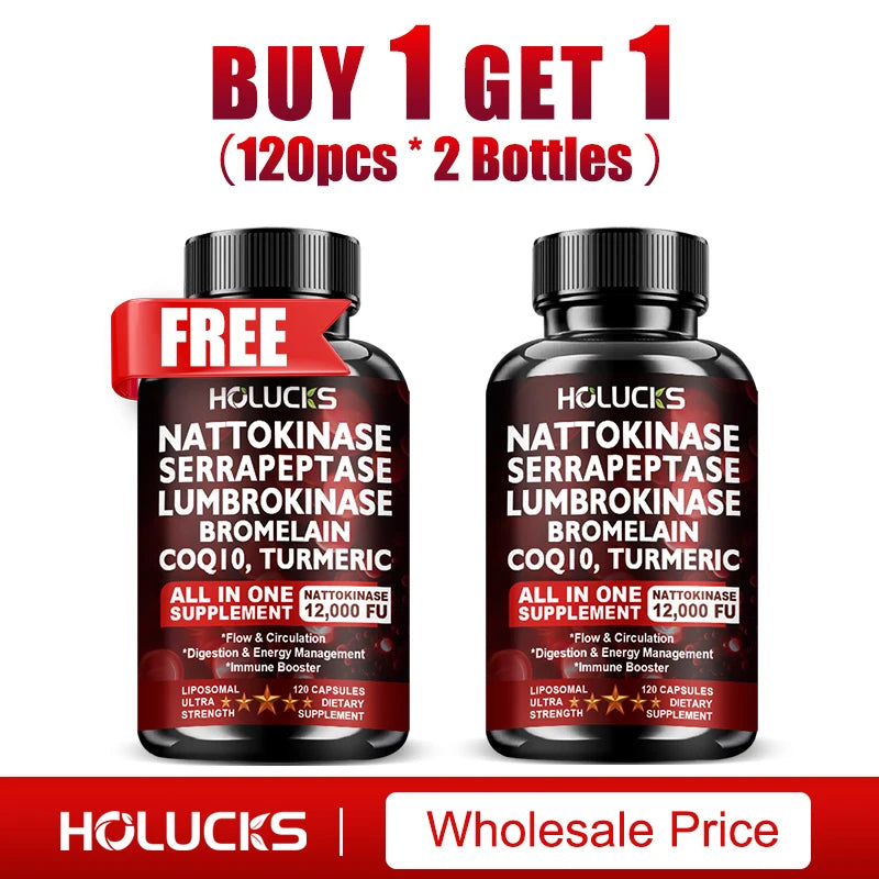 Nattokinase Supplement, with COQ10, for Cardiovascular & Circulatory, Support Heart Health, Vegan & Gluten Free